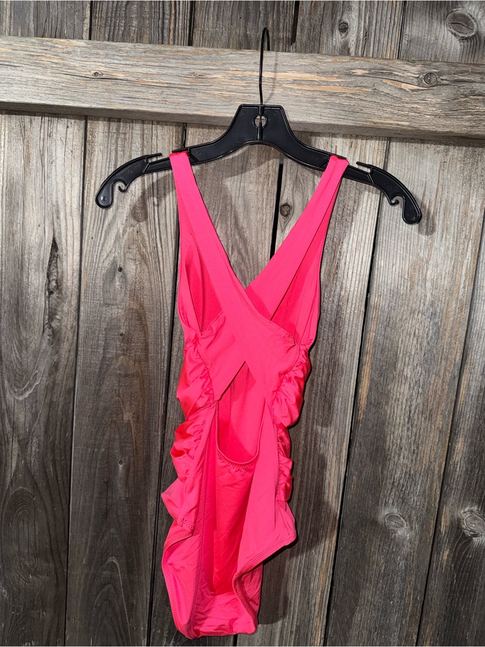 Trina Turk Hot Pink One Piece Swimsuit with Gold Ring Detail - Picture 9 of 9